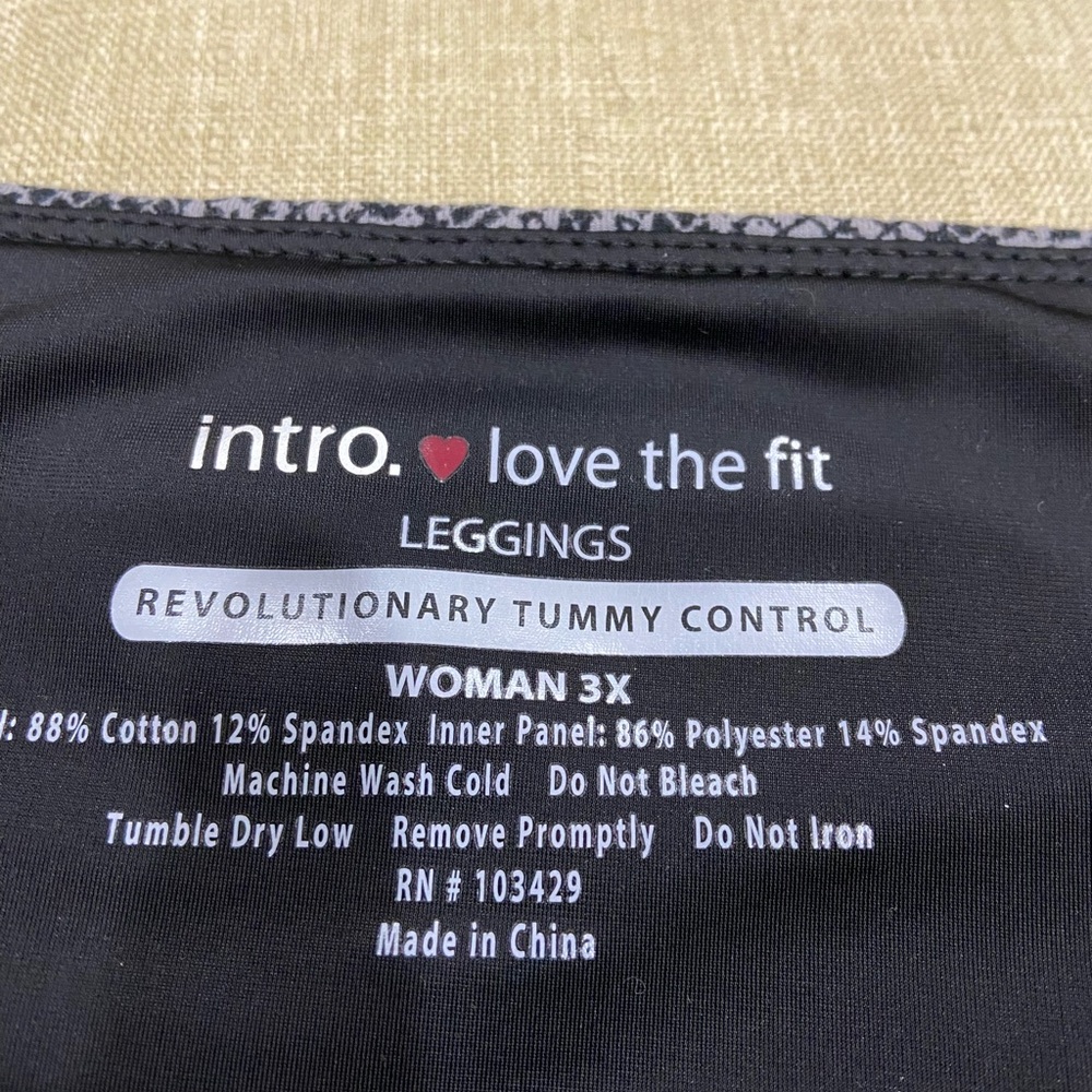 Intro leggings. 3X black/white - Picture 2 of 7